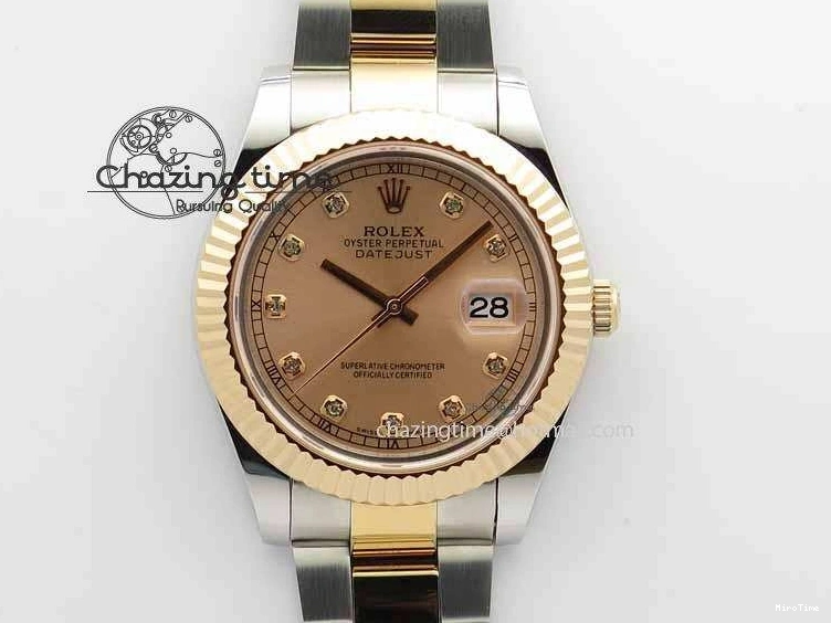 MiroTime 0201 DateJust II 41mm SS RG BP Maker Best Edition RG Diam Dial On SS RG Bracelet SA Efficient 3712